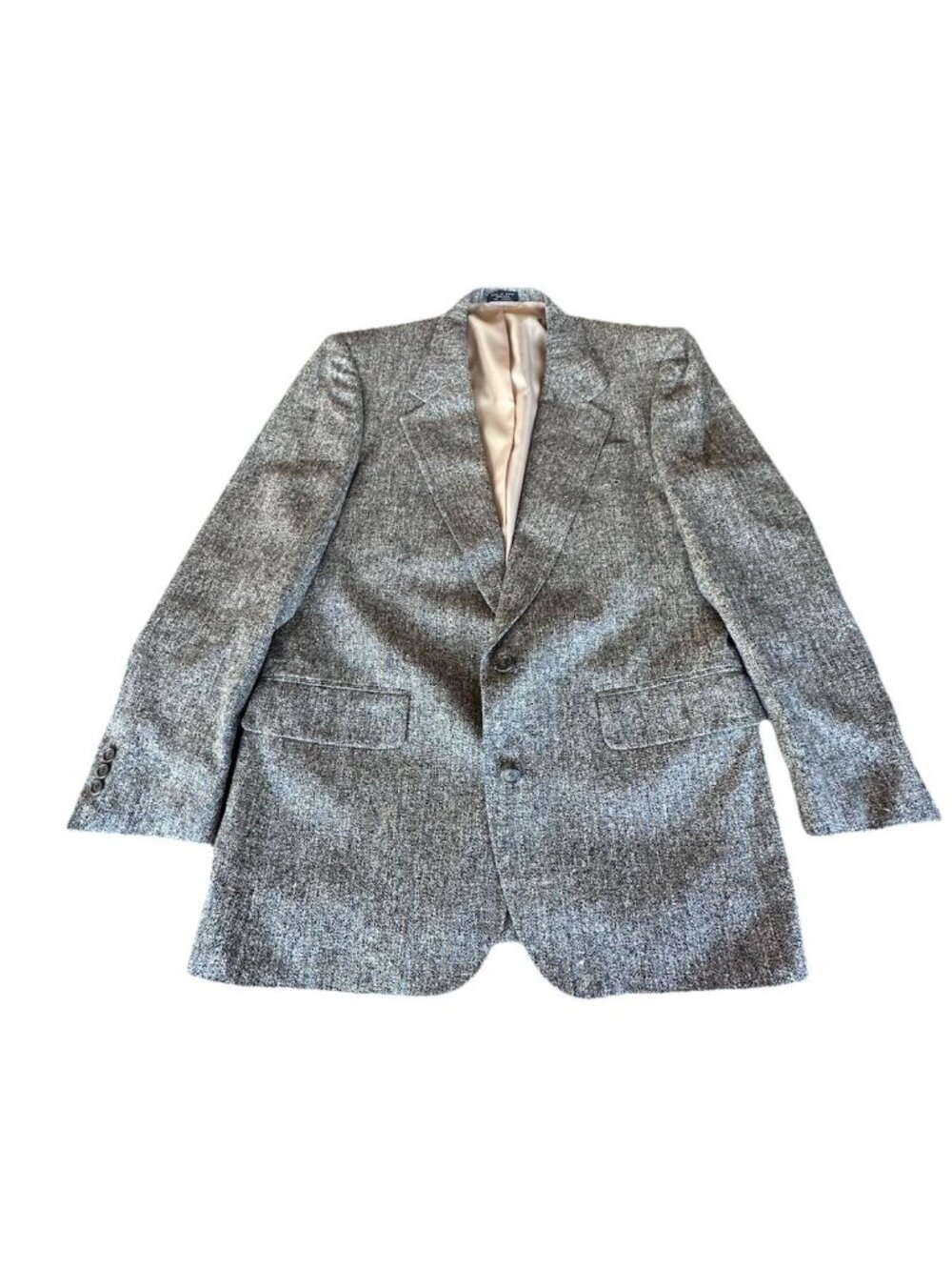 Petrocelli Blazer 41R 100% Silk Grey Blue Suit Jacket RN 39566 Sporleders Walla